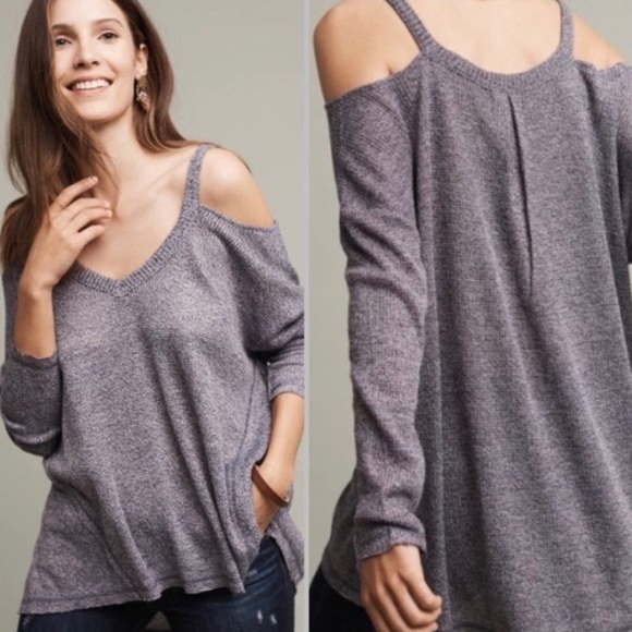Anthropologie Sweaters - Anthropologie Cold Shoulder Sweater